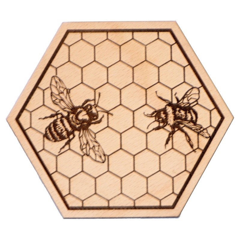 Podtácek šestiúhelník - včela + plást